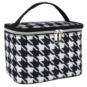 Large Black and White Houndstooth Cosmetic Case NWT